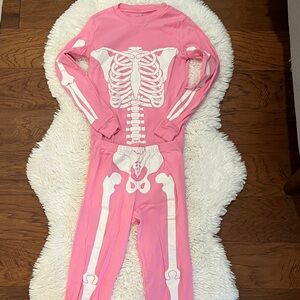 Pink Skeleton glow in the dark Kids pajamas!